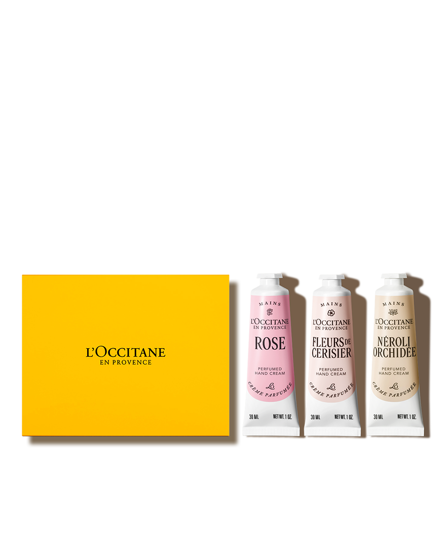 [기프트] 로즈 & 플뢰르 드 세리지에 & 네롤리 핸드 트리오 | L&rsquo;Occitane en Provence